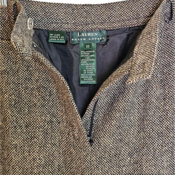 Vintage Lauren Ralph Lauren Brown Wool Classic Long Skirt - Picture 5 of 5